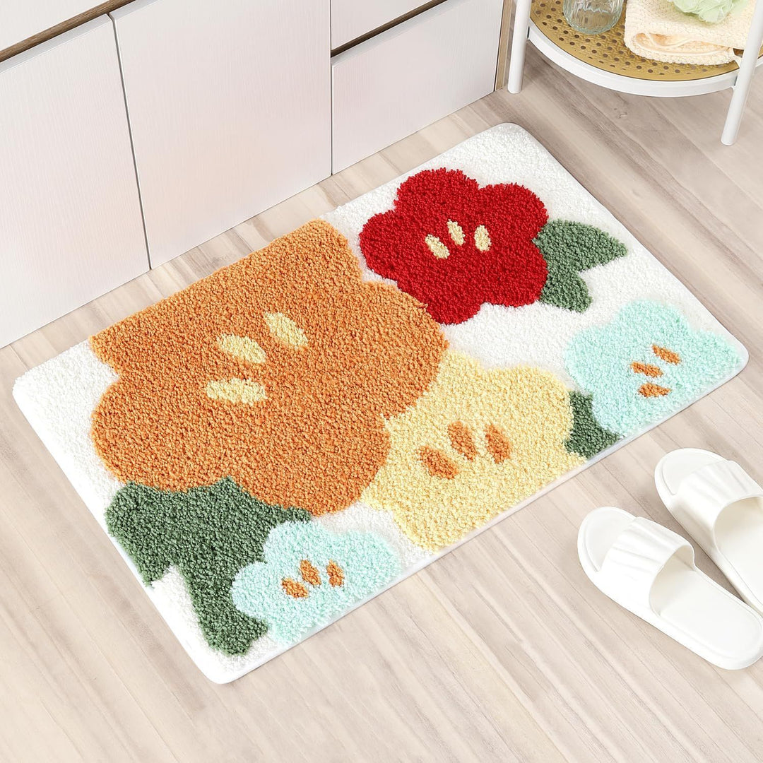 Stylish Floral Pattern Bath Mat