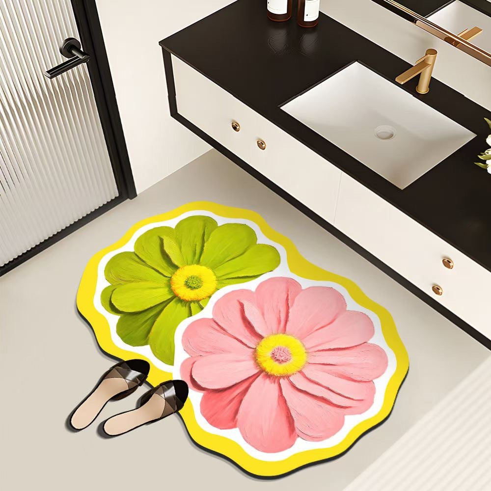 Decorative Floral Bath Mat Kalsten