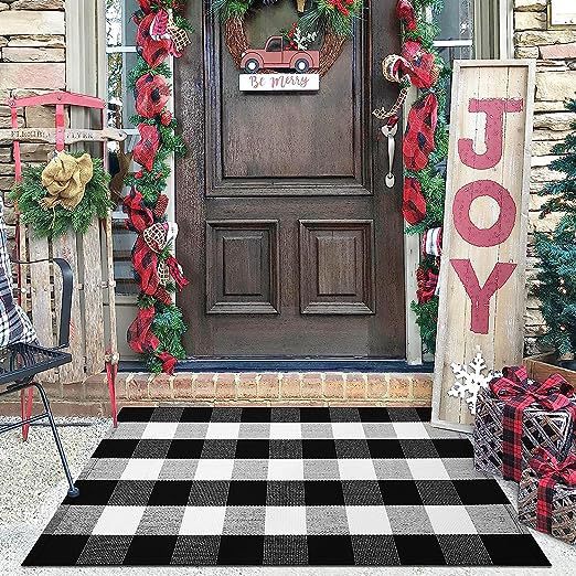 Plaid Outdoor Welcome Mat