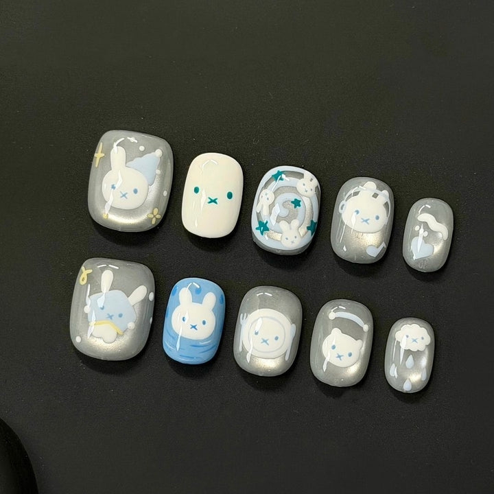 Whimsical Bunny-Themed Press-On Nail Set Kalsten