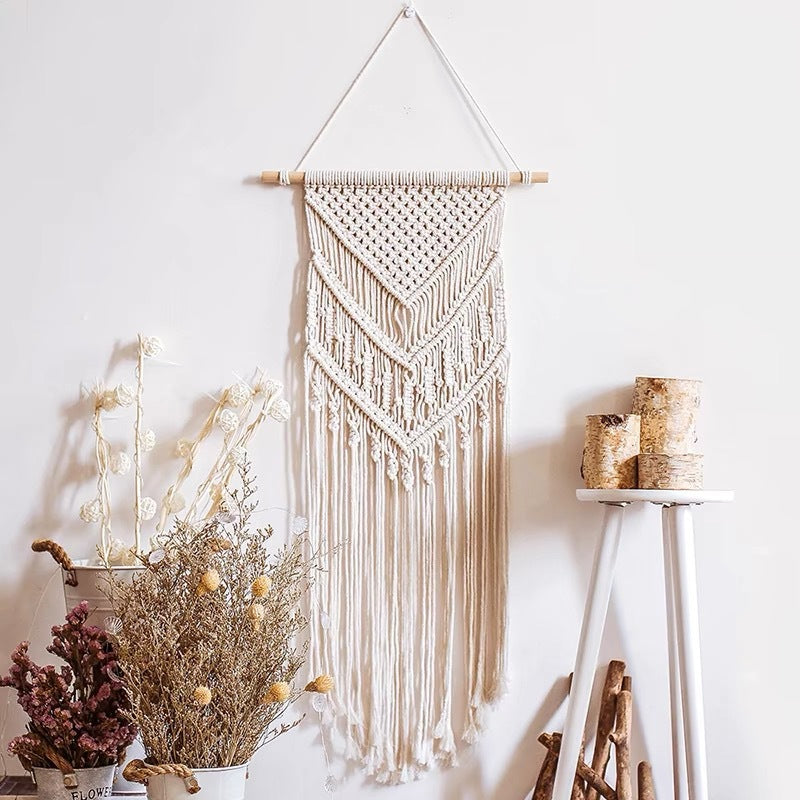 Macrame Wall Tapestry with Detailed Fringe Design Kalsten