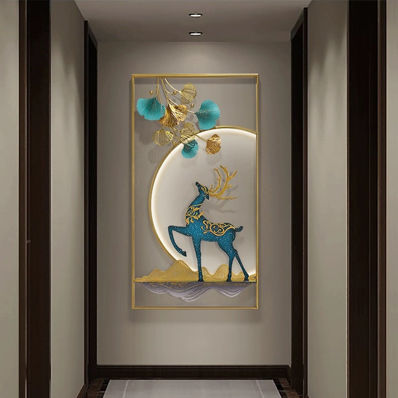 Elegant Metal Deer Wall Art Sculpture Kalsten