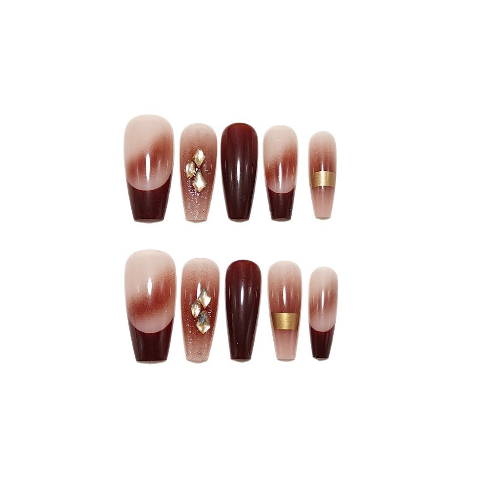 Artificial nails with luxury embellishments and stylish color gradients Kalsten