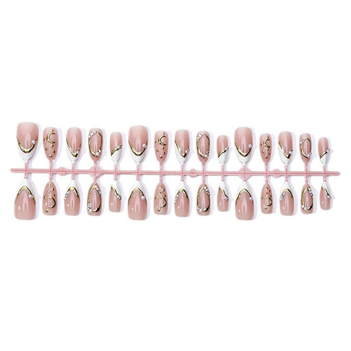 Exquisite artificial nail set with fine 3D decorations and elegant accents Kalsten
