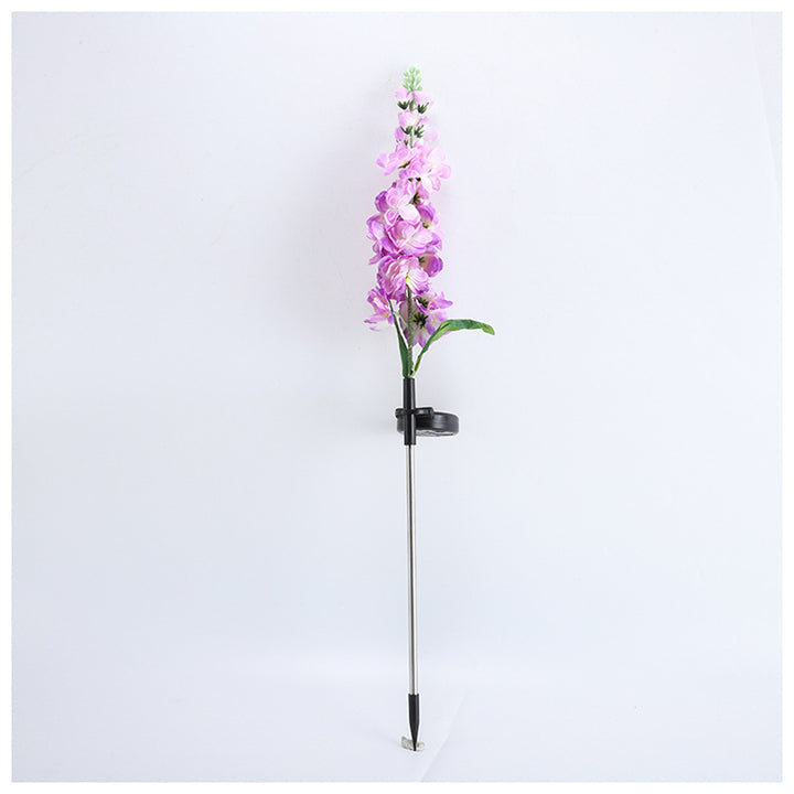 Tall Artificial Delphinium Floral Stake With Adjustable Metal Ground Spike And Removable Clamp Kalsten