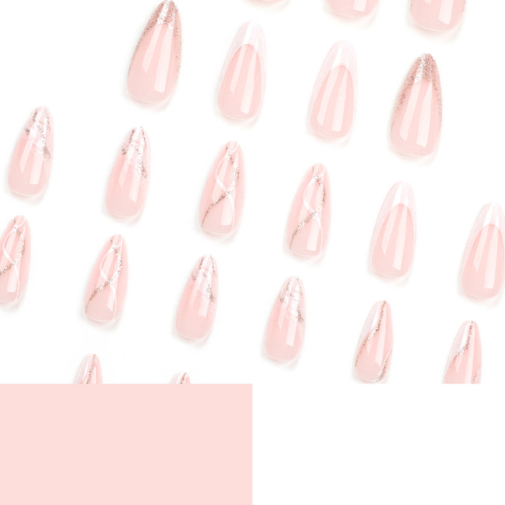 Artful stiletto nails with elegant marble and glitter design Kalsten