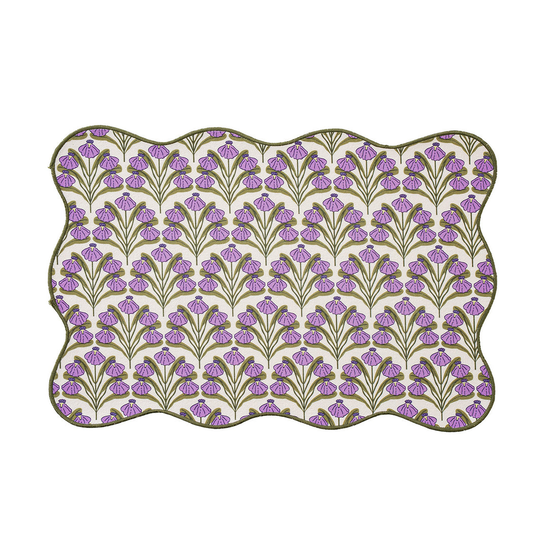 Decorative wavy table set with pomegranate and parrot motif Kalsten