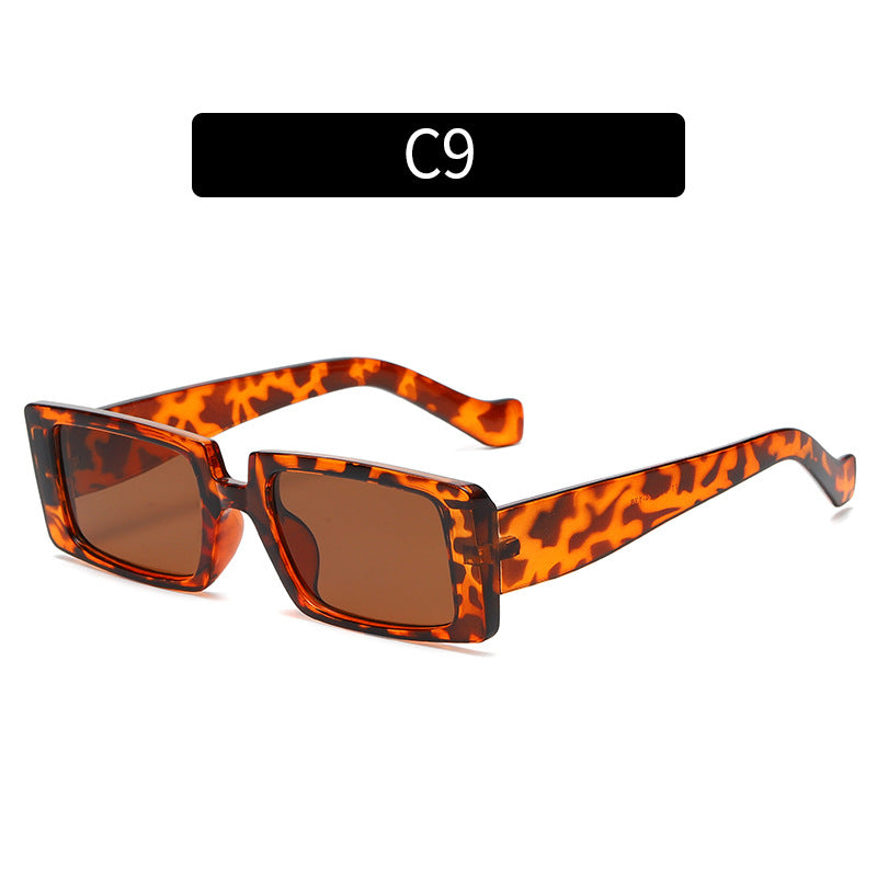 Bold Angular Contrast Frame Sunglasses