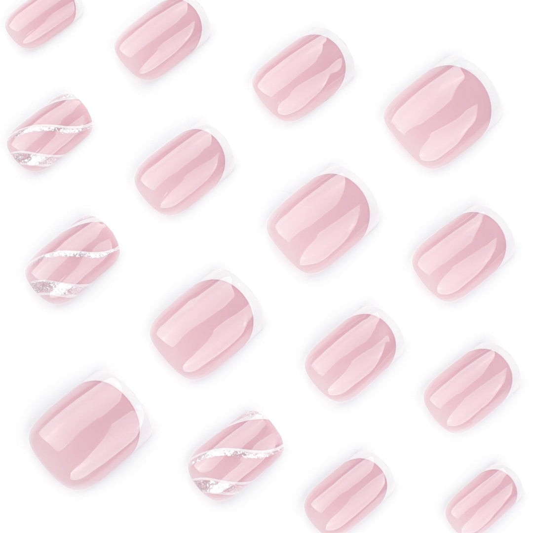Elegant Nail Art with Glittering French Tip Kalsten