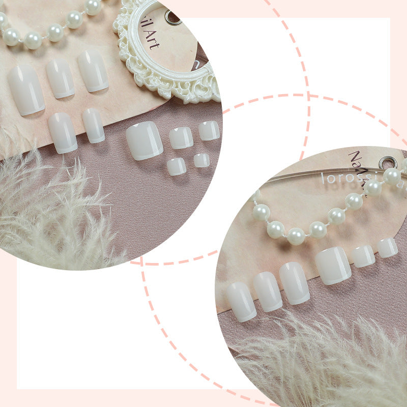 Premium Gel Press-On Nail Set with Elegant French Tip Design Kalsten