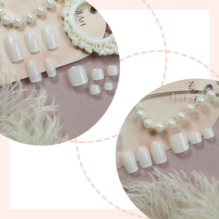 Premium Gel Press-On Nail Set with Elegant French Tip Design Kalsten