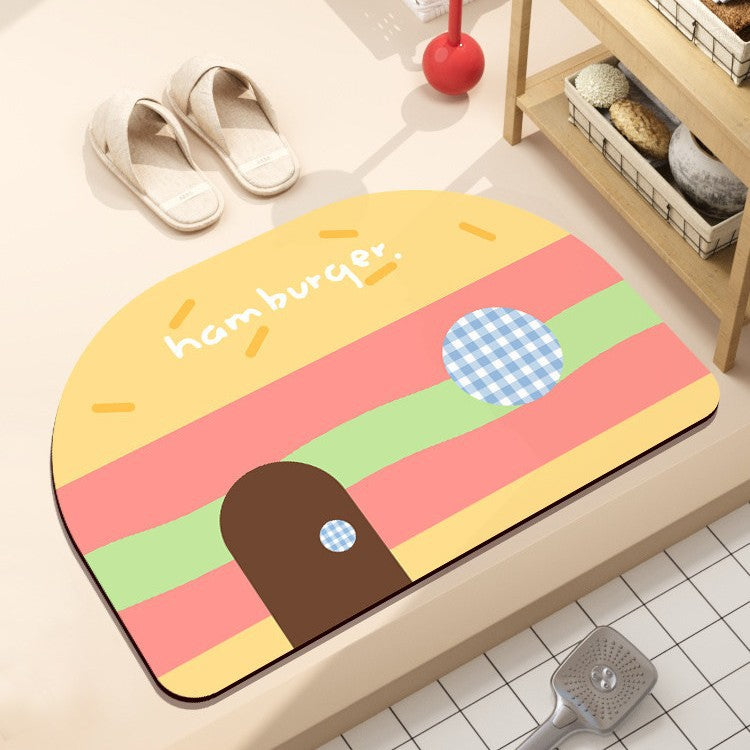 Playful Hamburger-Themed Bath Mat Kalsten