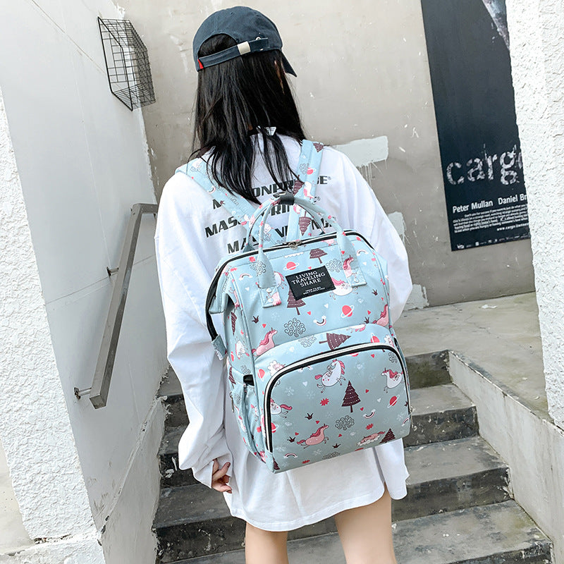 Versatile Leaf Print Travel Backpack Kalsten
