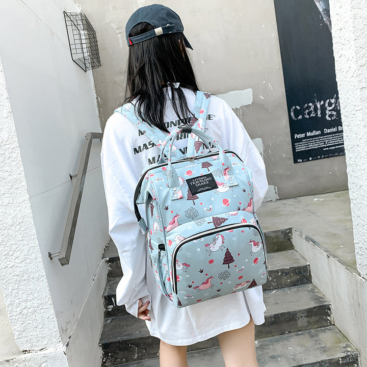 Versatile Leaf Print Travel Backpack Kalsten