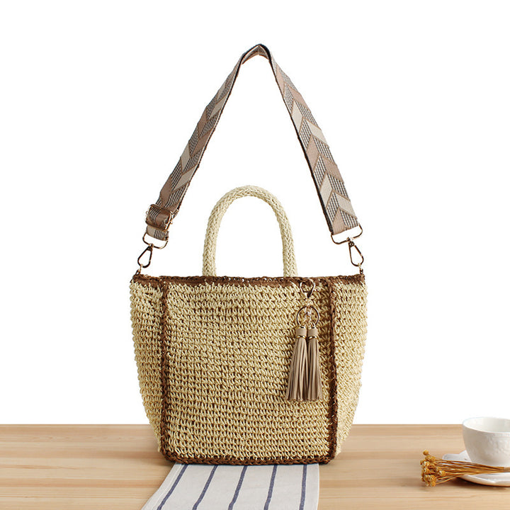 Braided Shoulder Bag with Modern Tassel and Adjustable Carrying Strap Kalsten