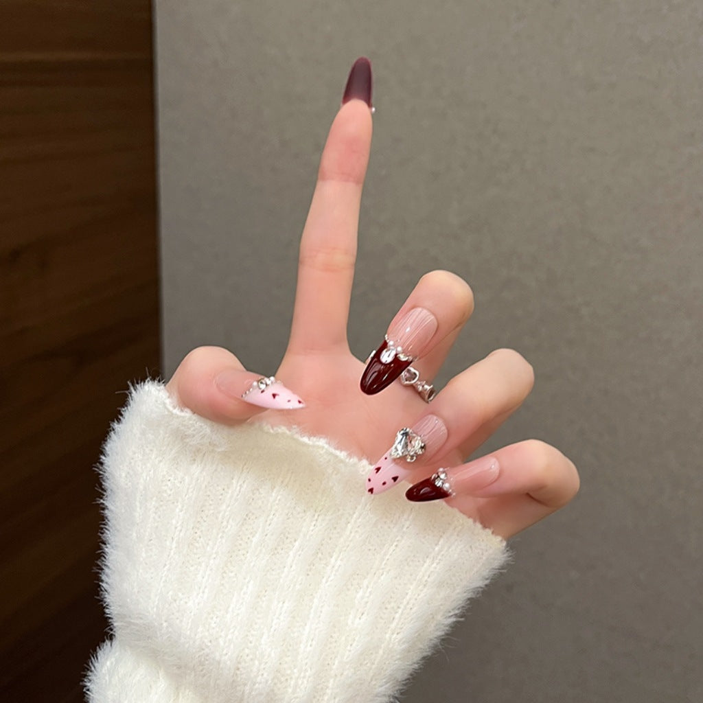 Glamorous Rhinestone-Embellished Stiletto Press-On Nails Kalsten