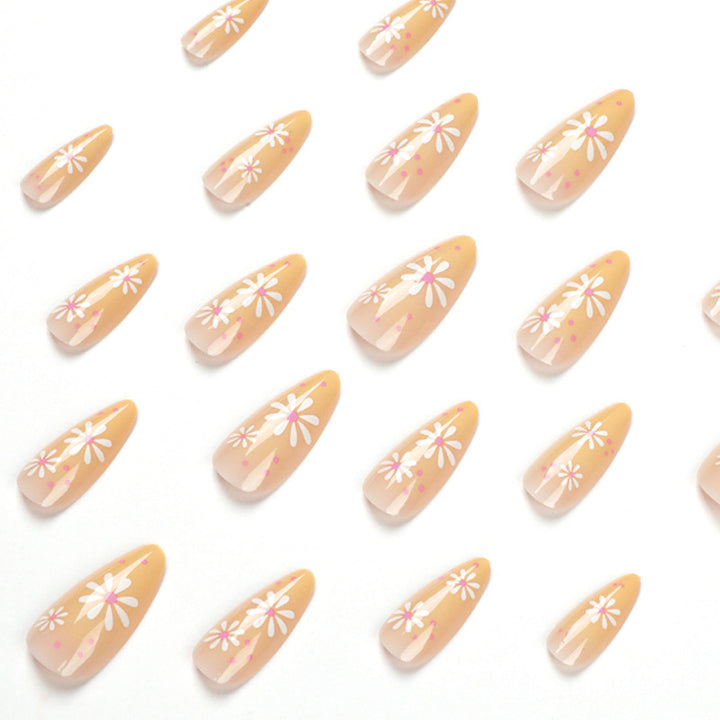 Artistic Press-On Nails with Floral Patterns Kalsten