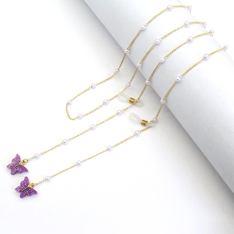 Butterfly-Embellished Eyewear Chain Kalsten