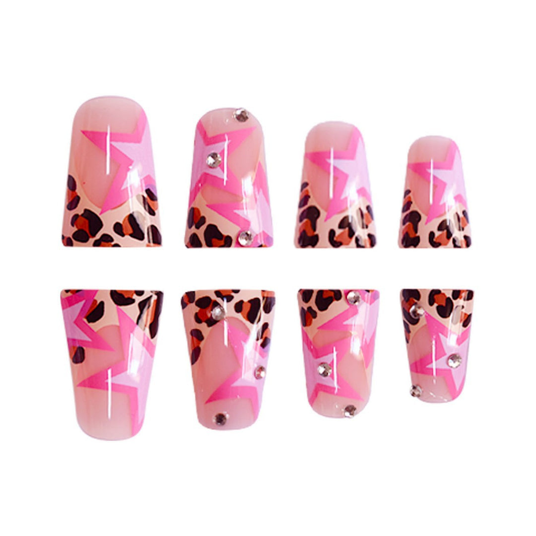 Artistic Star-Embellished Press-On Nail Set Kalsten