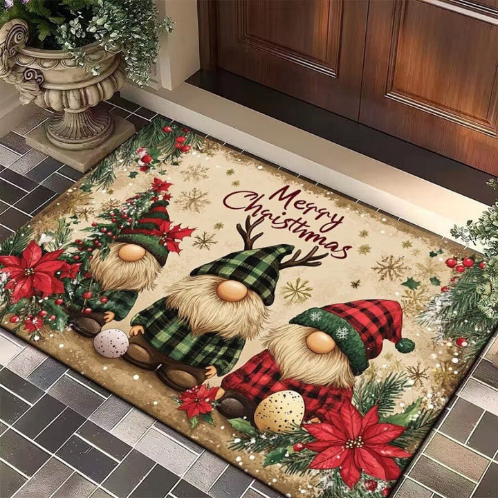 Festive Cartoon Santa Themed Doormat