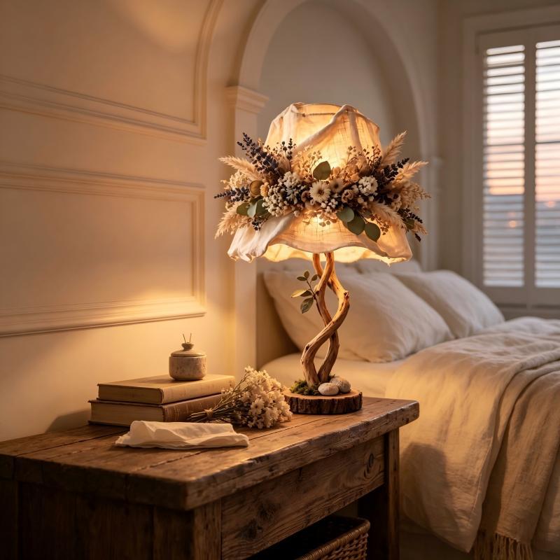 Decorative table lamp with floral elements Kalsten