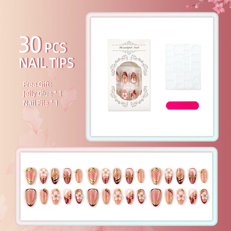Artistic Floral Design Press-On Nail Set