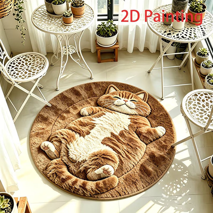 Cat-Themed Plush Area Rug