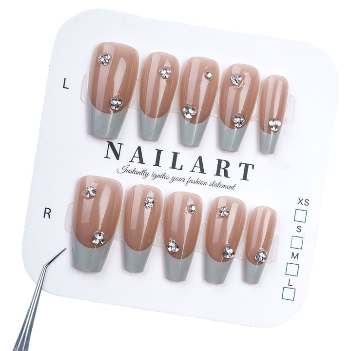 Luxury Press-On Nail Set with Elegant French Tip Design Kalsten
