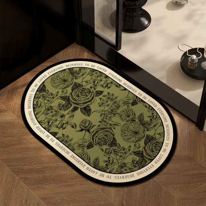 Floral Pattern Bath Mat