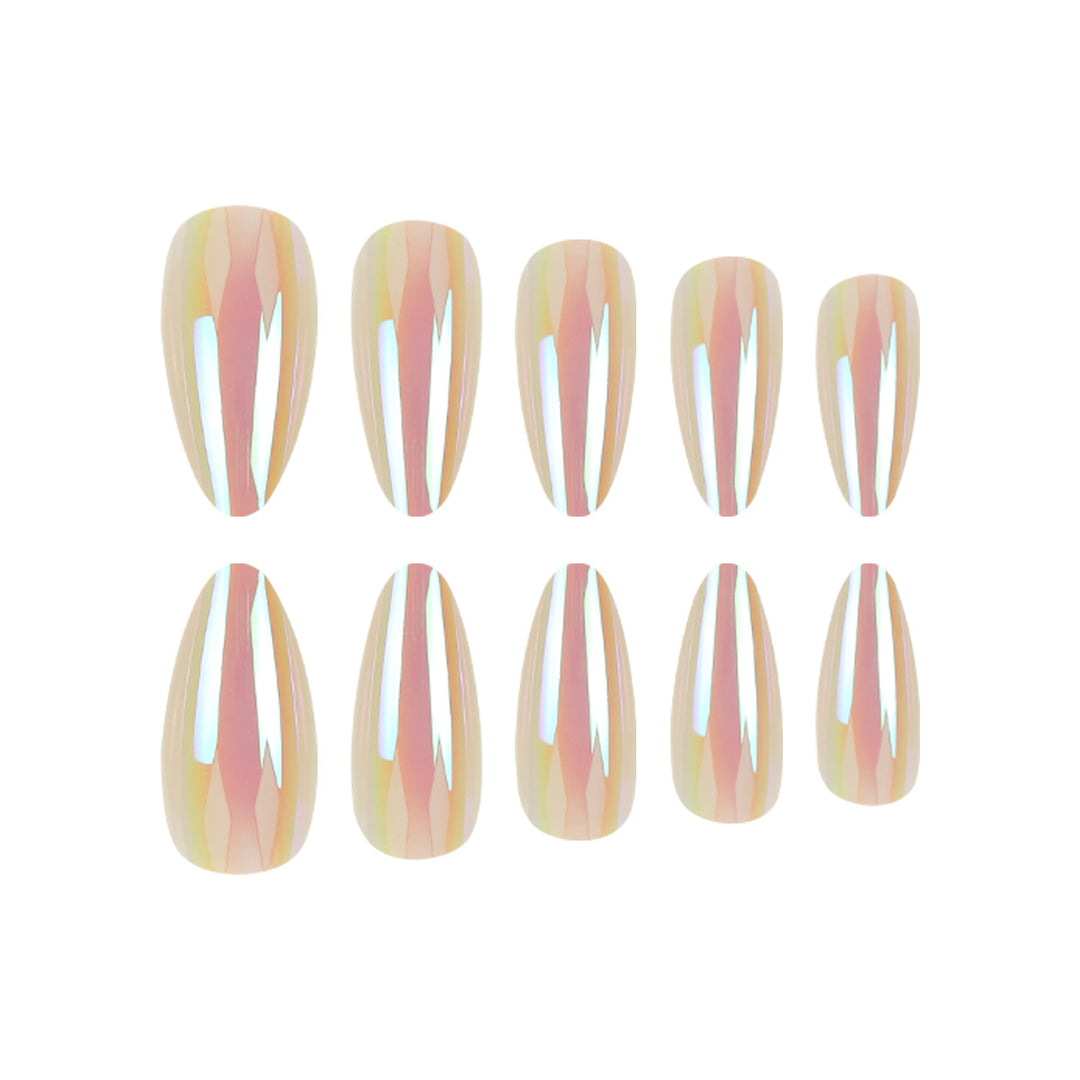 Iridescent Almond Shape Press-On Nails Kalsten
