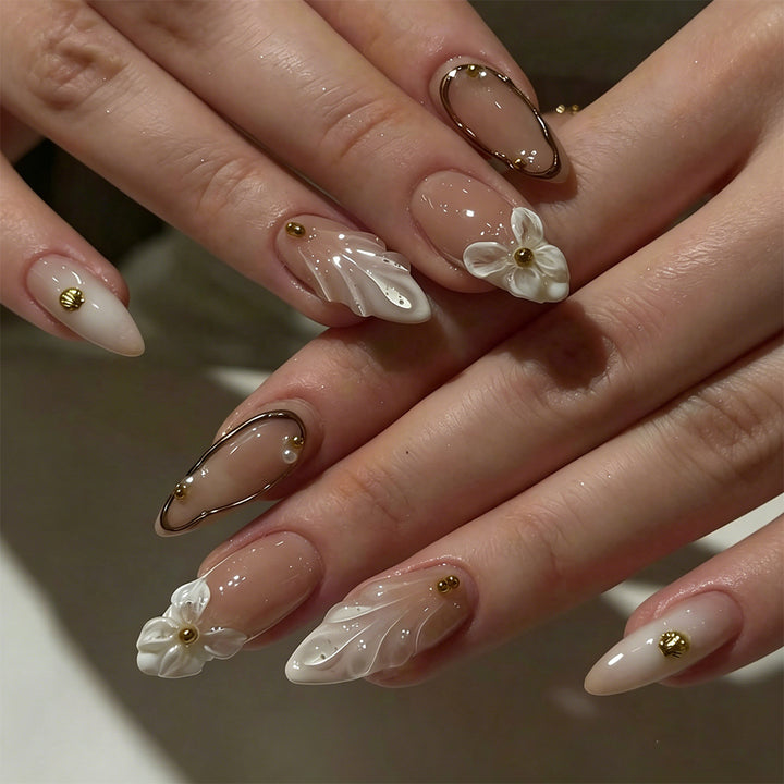 Floral Elegance Press-On Nail Tips Kalsten