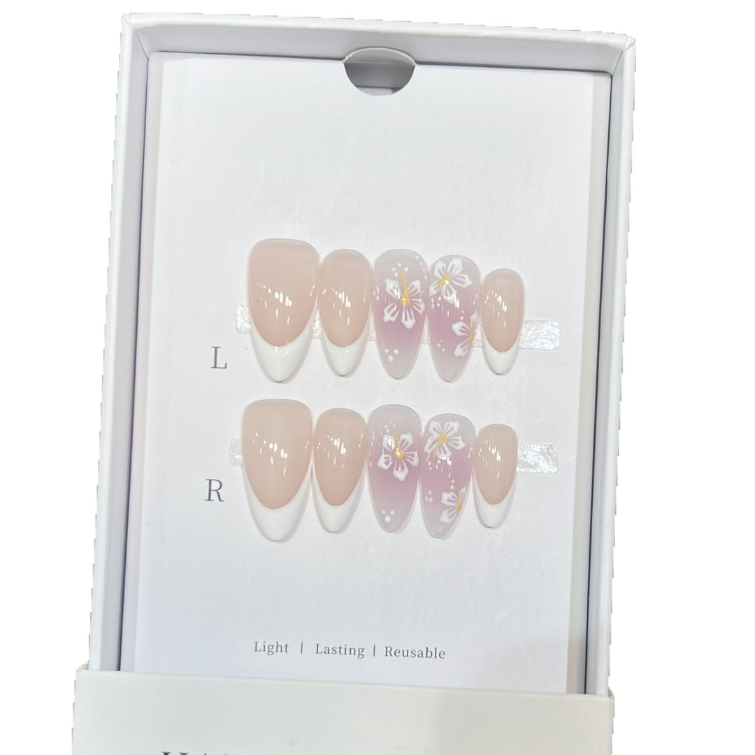 Floral-Design Reusable Press-On Nail Set Kalsten