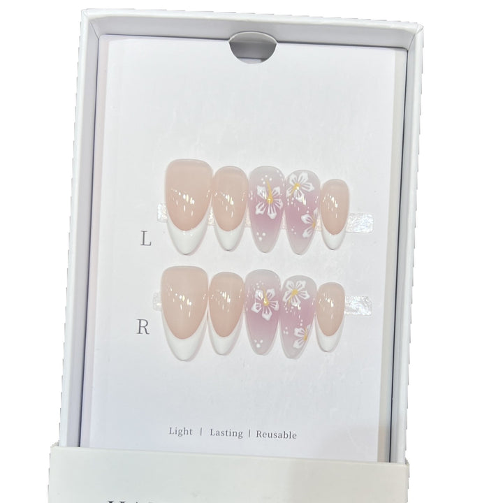 Floral-Design Reusable Press-On Nail Set Kalsten