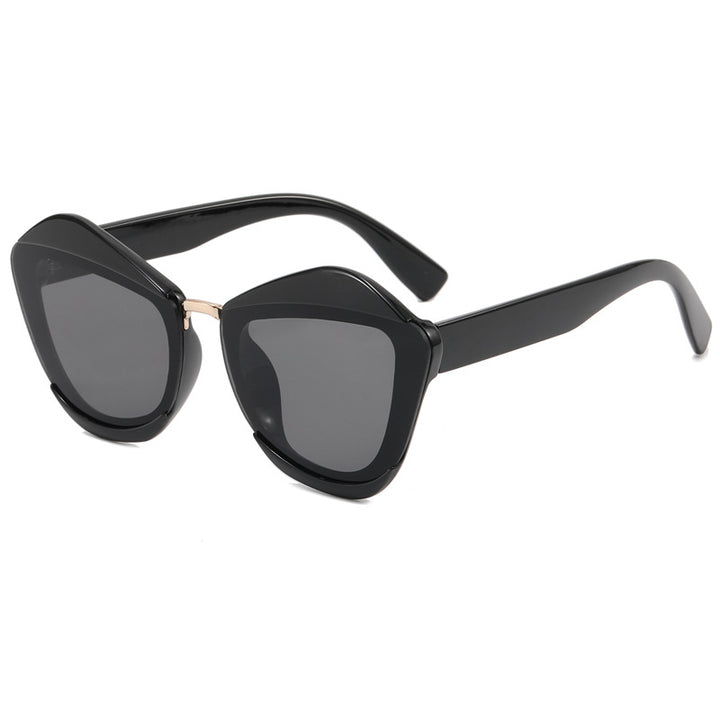 Women striking designer sunglasses with extravagant frame Kalsten