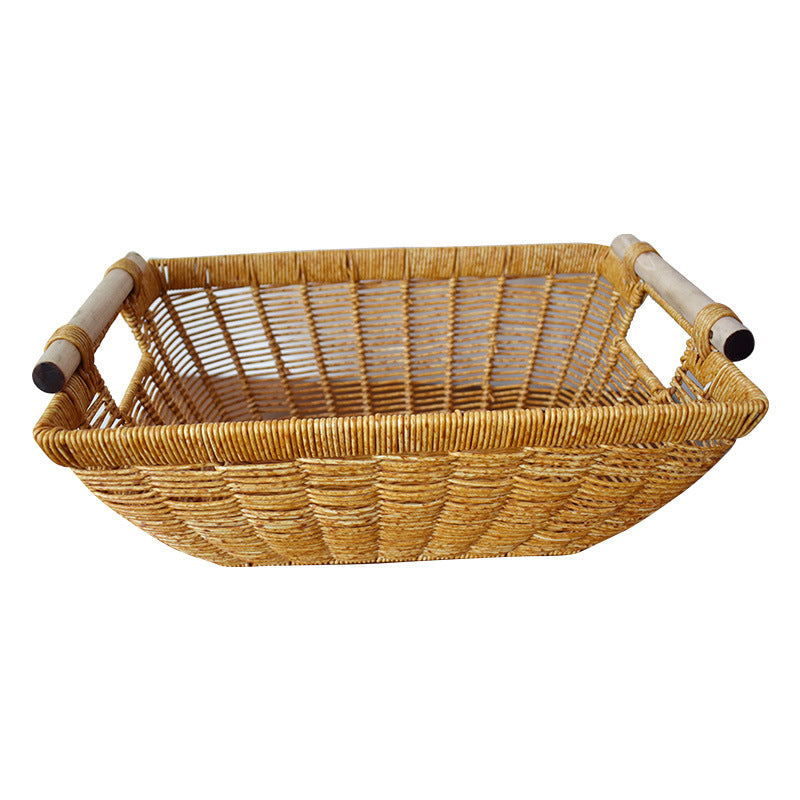 Handcrafted Wicker Storage Basket with Handles Kalsten