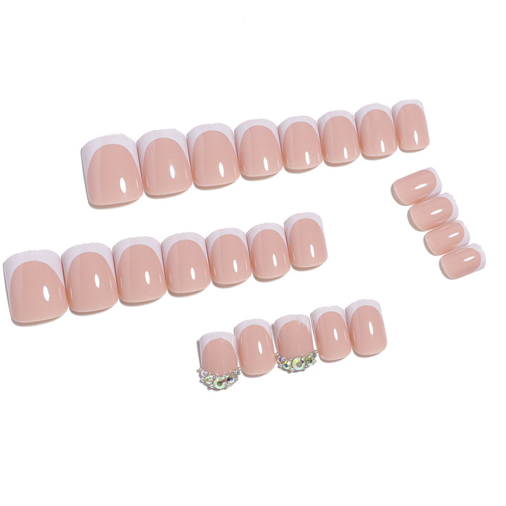 Elegant Press-On Nail Set with Rhinestone Accents Kalsten