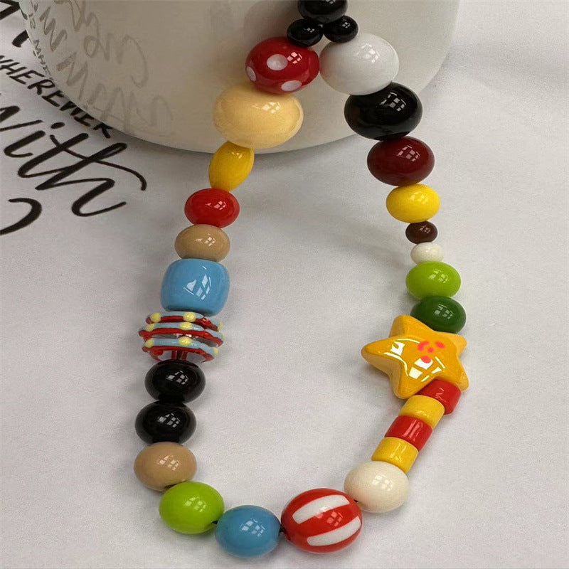 Colorful Decorative Beaded Phone Lanyard Kalsten
