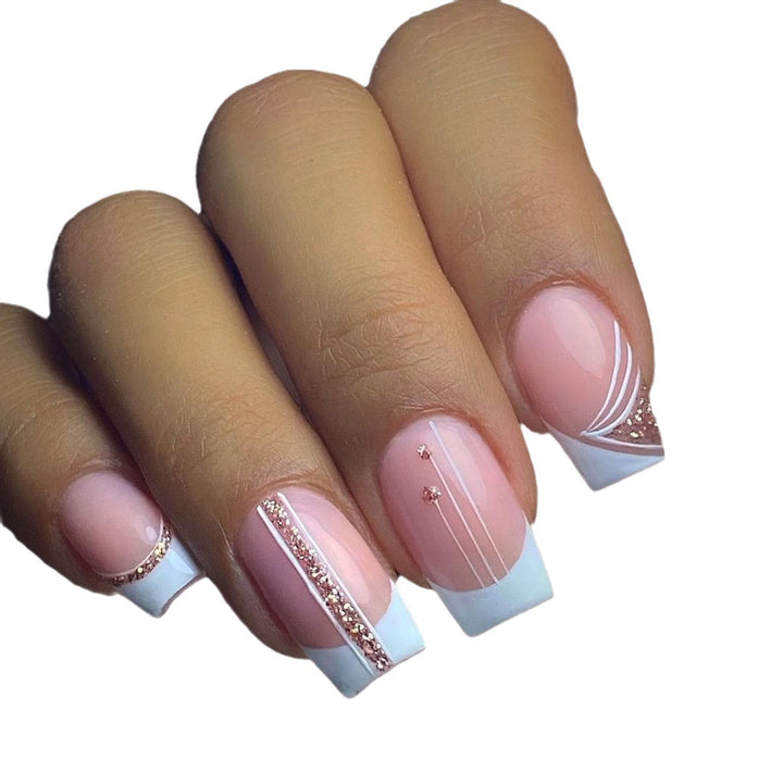 Elegant French Tip Gel Nail Extensions Kalsten
