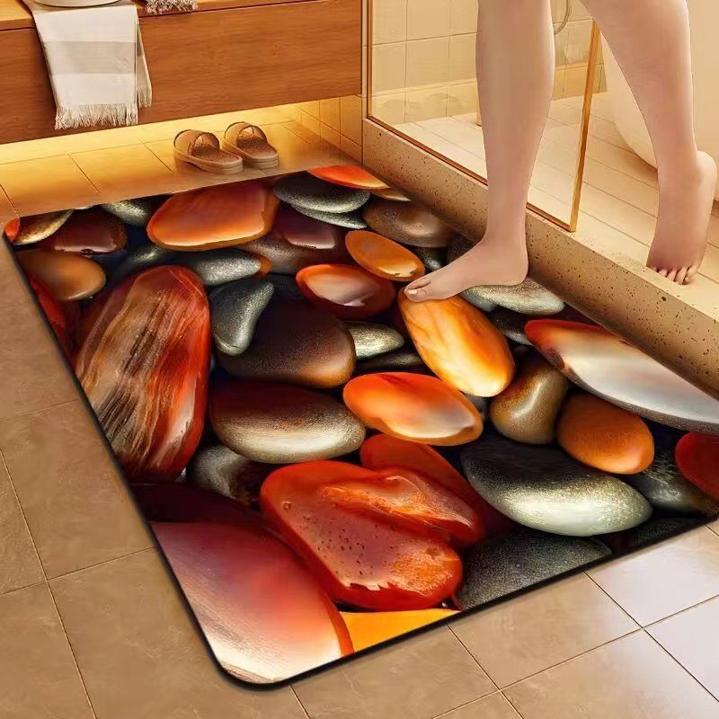 Cartoon Hippo Bath Mat