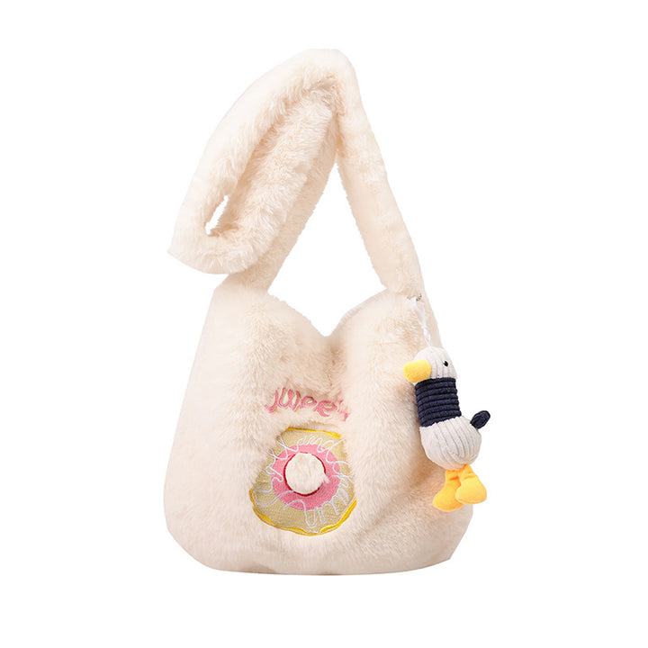 Plush Animal-Themed Tote Bag