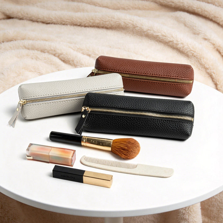 Leather Zippered Pencil Case Kalsten