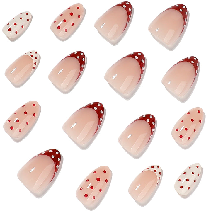 Artful stiletto nails with cute dots and accentuated color gradients Kalsten