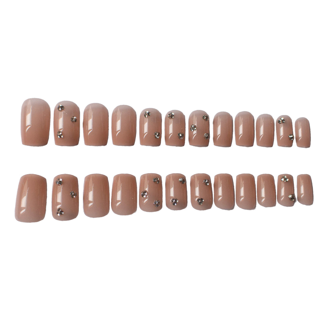 Decorative Nail Art with Rhinestone Accents