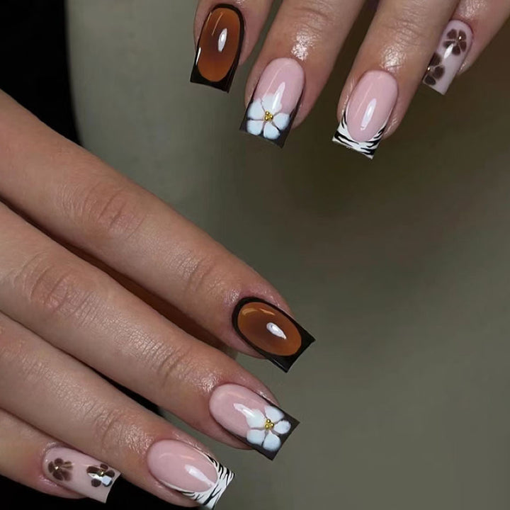 Floral and Geometric Nail Art Set