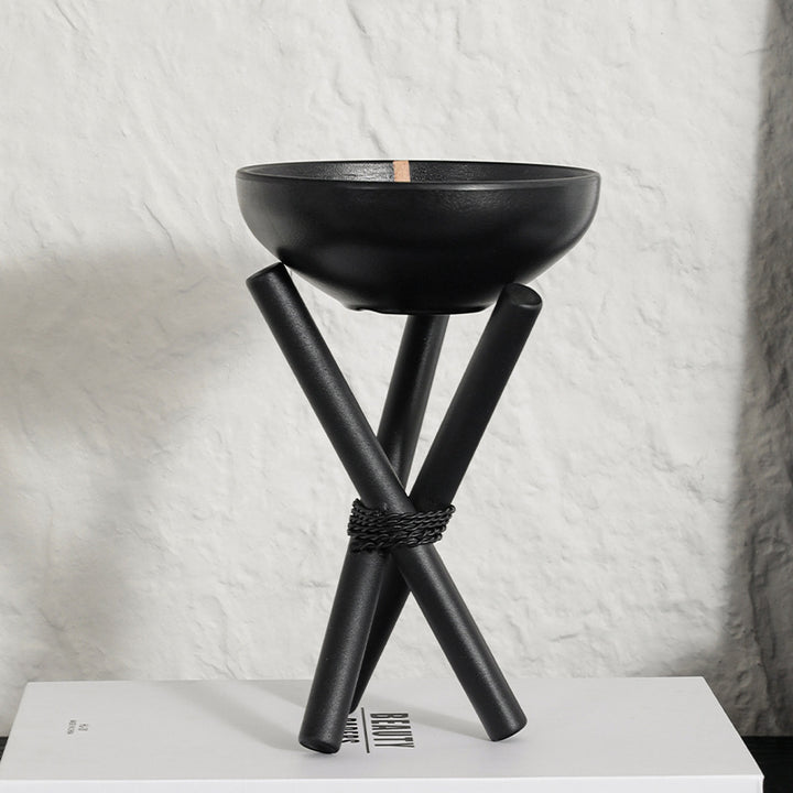 Artistic Tabletop Decorative Bowl with Tripod Stand