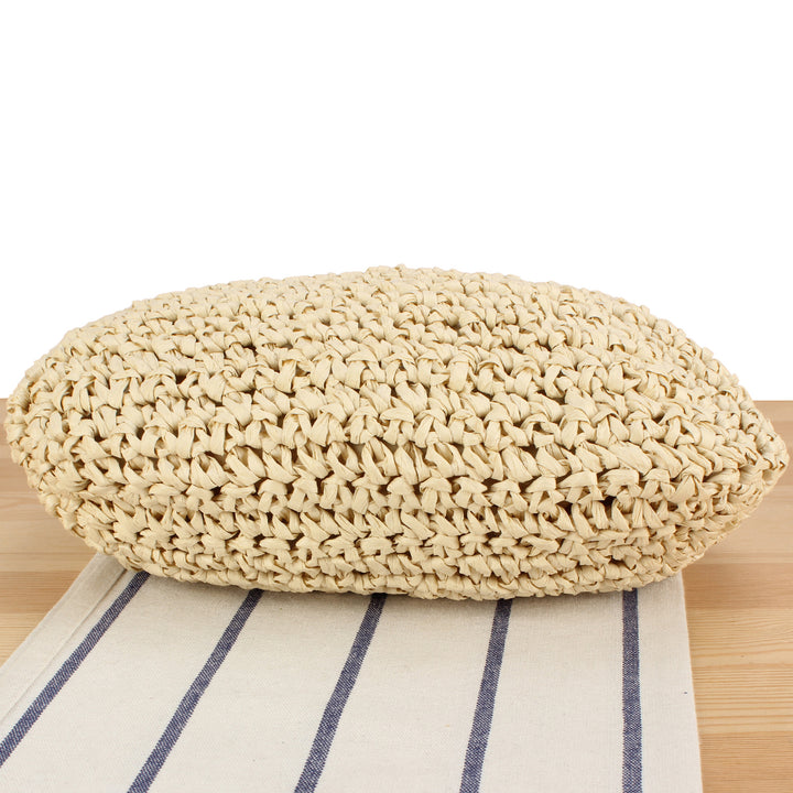 Shoulder bag made of hand-knotted natural material with elegant chain strap Kalsten