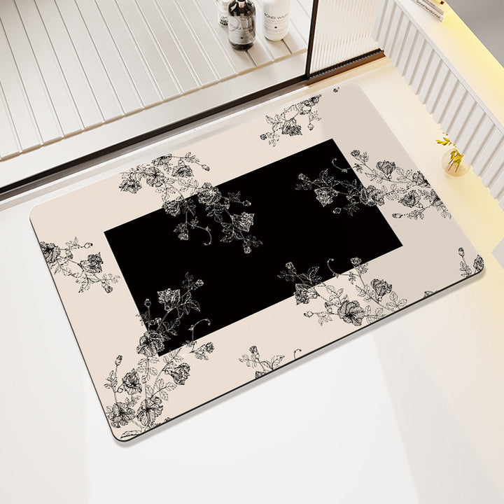 Floral Patterned Bathroom Mat Kalsten