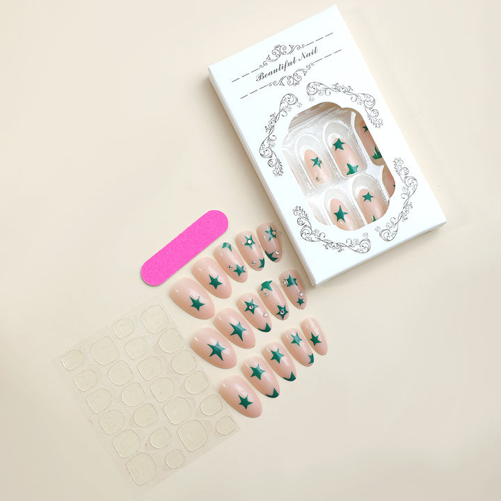 Decorative Press-On Nail Art Set with Star Patterns kalsten