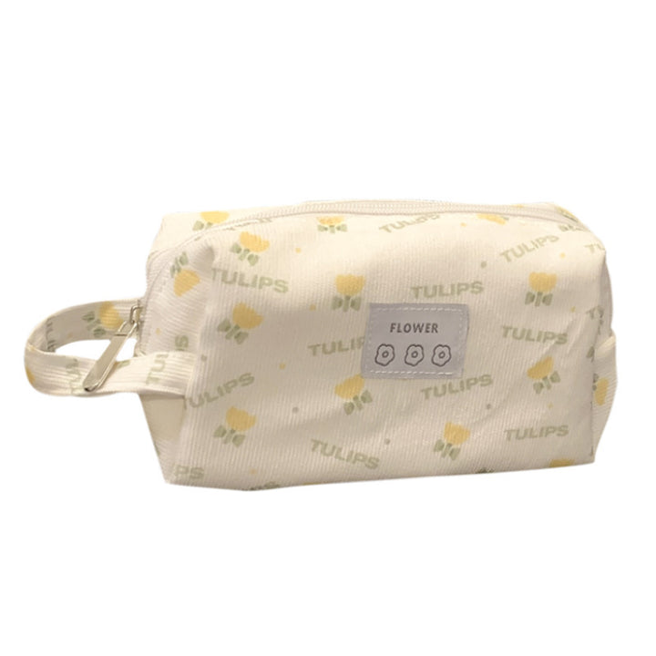 Floral-Themed Zippered Pencil Case