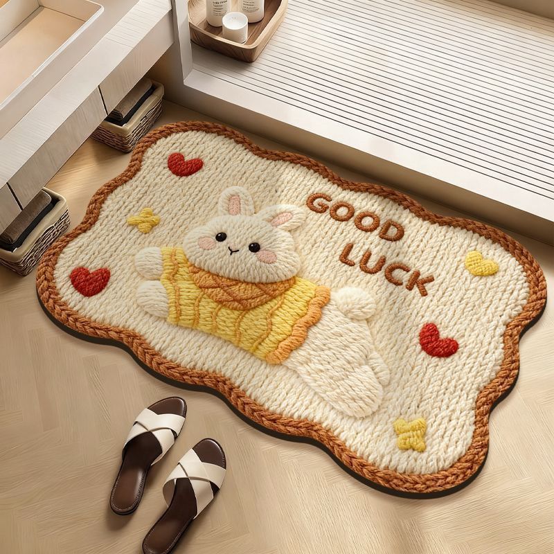 Cute Bunny-Themed Bath Mat